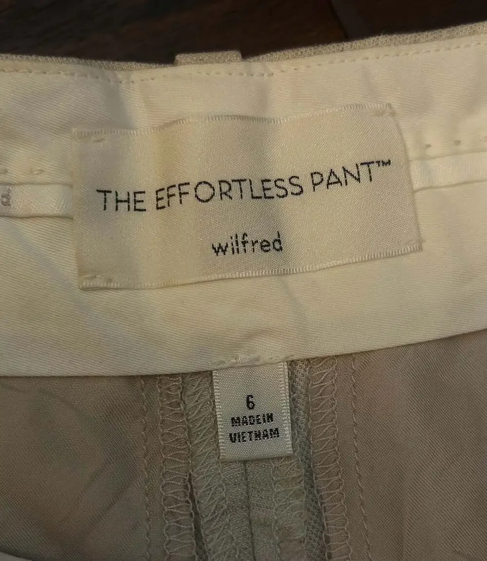 Wilfred Aritzia Linen The Effortless Pant Cropped Beige Quiet Luxury Office